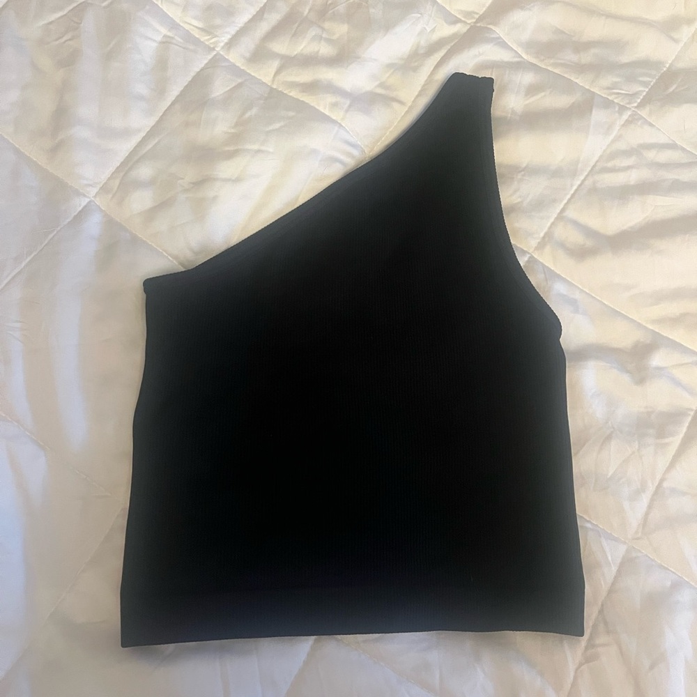 a new day Asymmetrical Black Tank Top